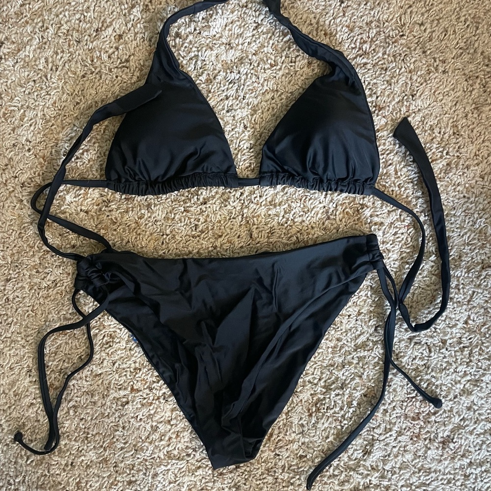 Black Halter Bikini Set